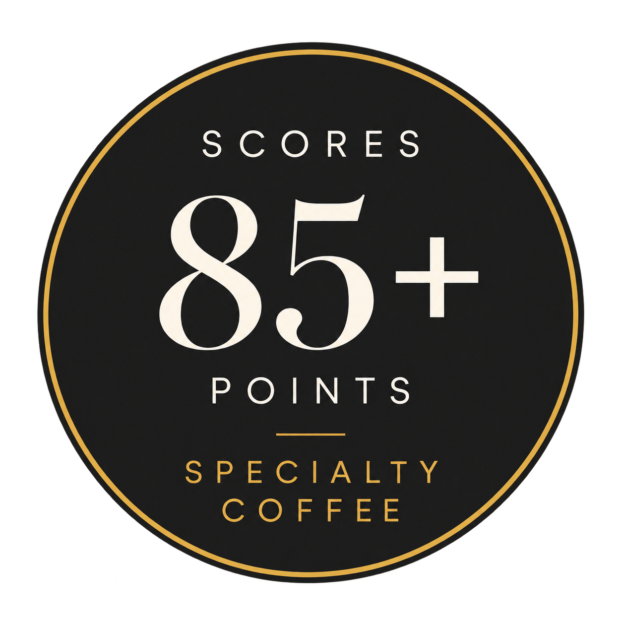 Scores 85+ points. Specialty coffee.